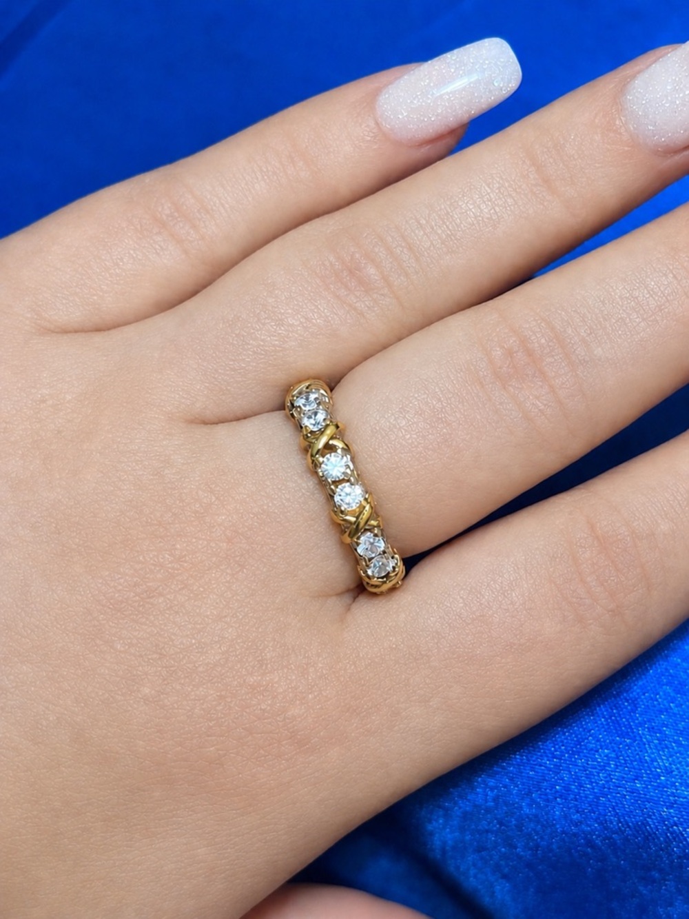 Eternity Band XO Ring with CZ Stones -